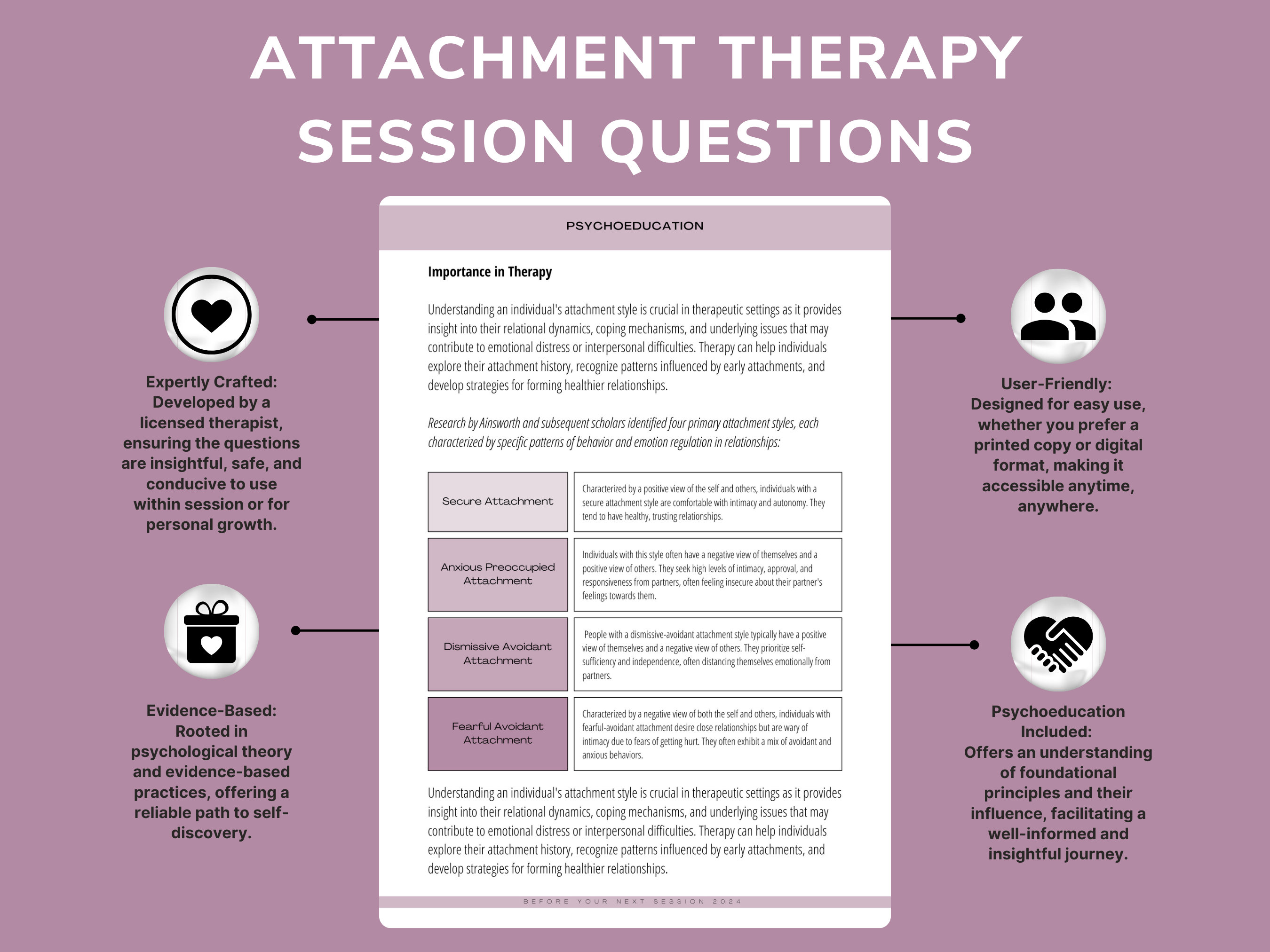 Attachment Therapy Session Questions Exploring Attachment Styles and ...