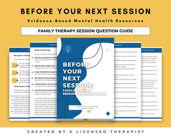 Family Therapy Session Questions exploring Family Dynamics, Therapy Worksheets, Therapy Tools & Counseling Resource for LMFT and Therapists