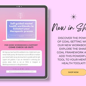 SMART Goals Mental Health Workbook, Goal Setting, Therapy Worksheet ...