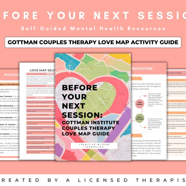 Couples Therapy Love Map Guide, Gottman Method, Therapy Tools, Couples Workbook, Counseling Aid, Couples Therapy Relationship Exercises