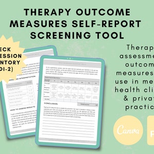 Depression Therapy Outcome Measures Screening Tool, BDI-2, Beck Depression Inventory, Mental Health Assessment, Therapist Tool, Self-Report