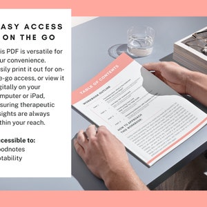 May include: A person's hands holding open a workbook with the title "Table of Contents" and the text "Workbook Outline" and "How to Approach This Workbook".