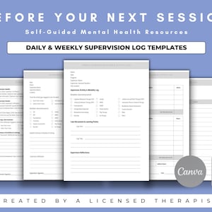 Klinische Aufsichts-Sitzungsformular und Aktivitätsstundenbuch, Privatpraxis Therapie-Tools, Sozialarbeit, LMFT & Therapeut Vorlage Forms