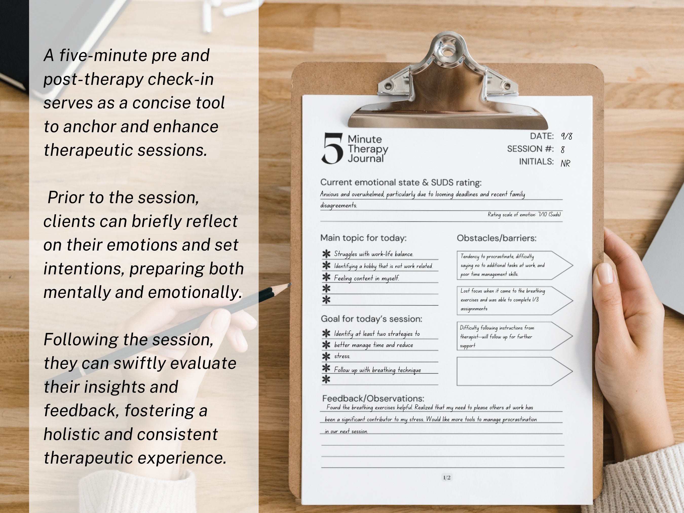 Therapy Worksheet Pre and Post Session Reflections, Counseling Resource