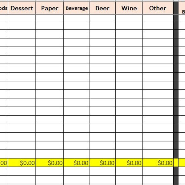 Excel Template Restaurant Invoice Log