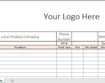 Excel Template Restaurant Order Guide and Inventory Sheet - Etsy