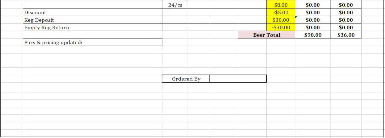 Excel Template Restaurant Order Guide and Inventory Sheet - Etsy