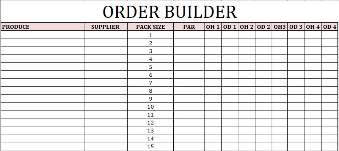 Excel Template Restaurant Order Guide and Inventory Sheet Etsy Excel Template Restaurant Order Guide and Inventory Sheet Etsy