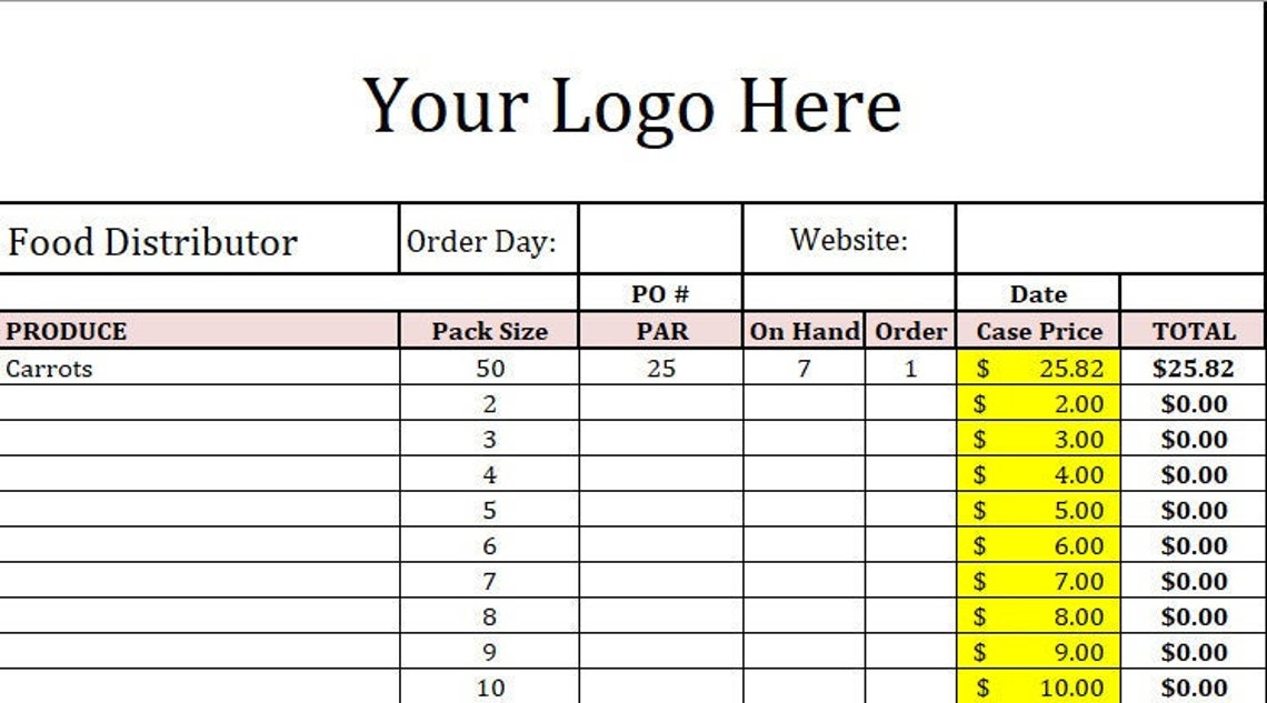 Excel Template Restaurant Order Guide and Inventory Sheet Etsy Excel Template Restaurant Order Guide and Inventory Sheet Etsy
