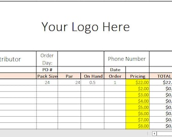 Excel Template Restaurant Order Guide and Inventory Sheet - Etsy