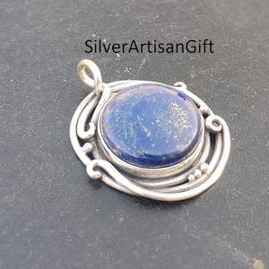 New designer pendant , Lapis Lazuli Pendant, Silver Pendant, Handmade Pendant, 925 Sterling , Silver Jewelry, Lapis Lazuli Jewelry, mom gift