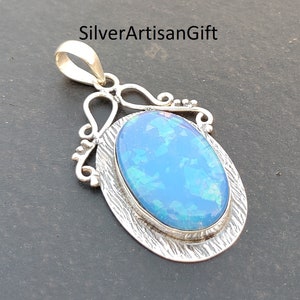 Australian Opal Pendant, Handmade Pendant, 925 Sterling Pendant, Gemstone Pendant, Opal Pendant, Gift Pendant, Australian opal Jewelry  gift