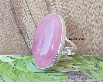 Rose Quartz Ring, 925 Sterling Silver Ring, Oval Rose Quartz Ring, Natural Quartz, Promise Ring, Dainty Ring, Handmade Ring, Women Ring****