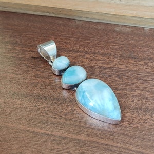 Larimar Pendant 925 Sterling Silver Pendant Handmade Jewelry Original Gemstone wonderful gift Pendant Gift For Women Larimar Jewelry For Her