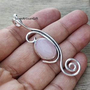 New designer pendant , rose quartz pendant necklace handmade jewelry rose quartz pendant\ Antique pendant , Anniversary gift , gift for her