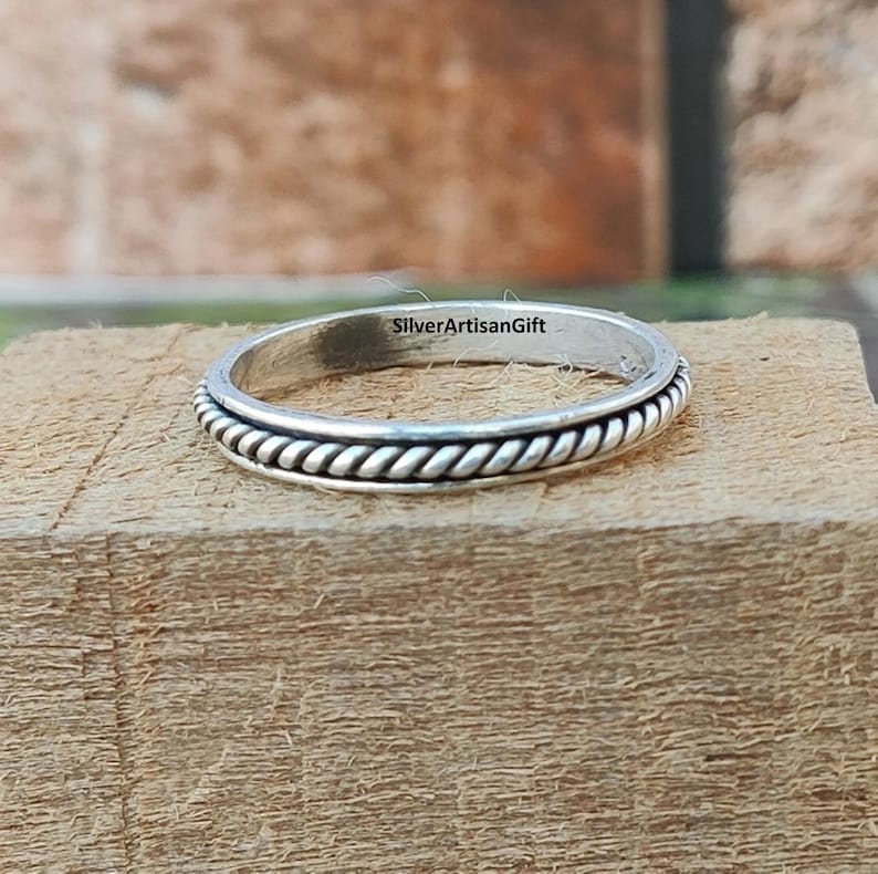 925 Sterling Silver Spinner Ring, Meditation Worry Ring handmade jewelry gift for her Meditation Ring