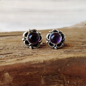Red Coral 925 Sterling Silver Stud Earrings: October Birthstone Jewelry Amethyst