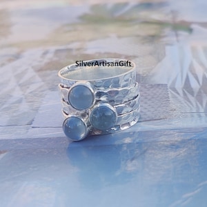 Aquamarine Ring, Spinner Ring, 925 Sterling silver Ring, Gemstone Ring, Women Ring, Worry Ring, Beautiful Ring, Pritty, Ring, Gift For Wife
