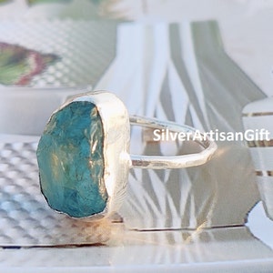 Aquamarine Ring, Natural Stone Ring, Gemstone Ring, 925 Sterling Silver Ring, Handmade Ring, Women Ring, Boho Ring, Aquamarine Jewelry ***