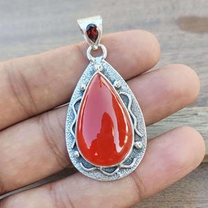 Carnelian Gemstone pendant ,925 sterling silver, Handmade Gift  ,Wonderful Gift, Every Day Gift ,Designer Gift, Occasion   Elegant pendant,