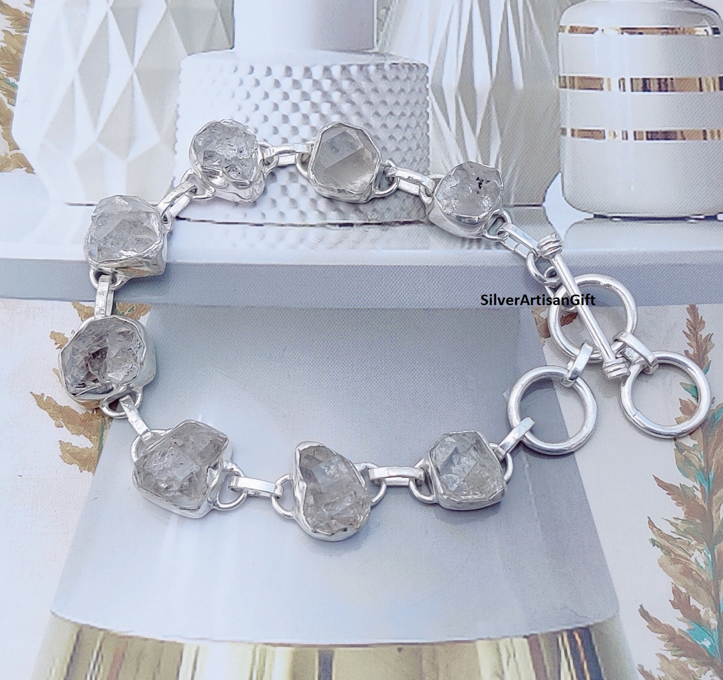 Collection Grace America Herkimer Diamond Bracelet 14mm 顶级美国闪灵钻手串 14mm |  Lazada