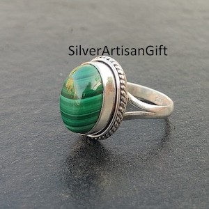 new Malachite Ring, Handmade Ring, 925 Silver Sterling Ring, Gemstone Ring, Pretty Ring, Malachite Jewelry, Beautiful Ring, wonderful gift