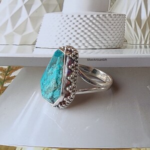 Coffin Ring Copper Turquoise Ring, 925 Sterling Silver Ring, Handmade Ring,Band Ring, Women Ring, Friendship Ring, Gift Item, Coffin Jewelry