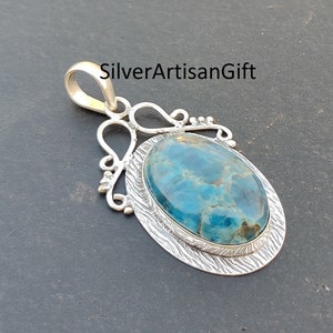 Shattuckite Pendant: 925 Sterling Silver Gemstone Jewelry