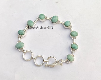 Bracciale in argento sterling 925 con larimar, bracciale con pietre preziose naturali, citrino, topazio blu, ametista, peridoto e granato, gioielli fatti a mano - Italia