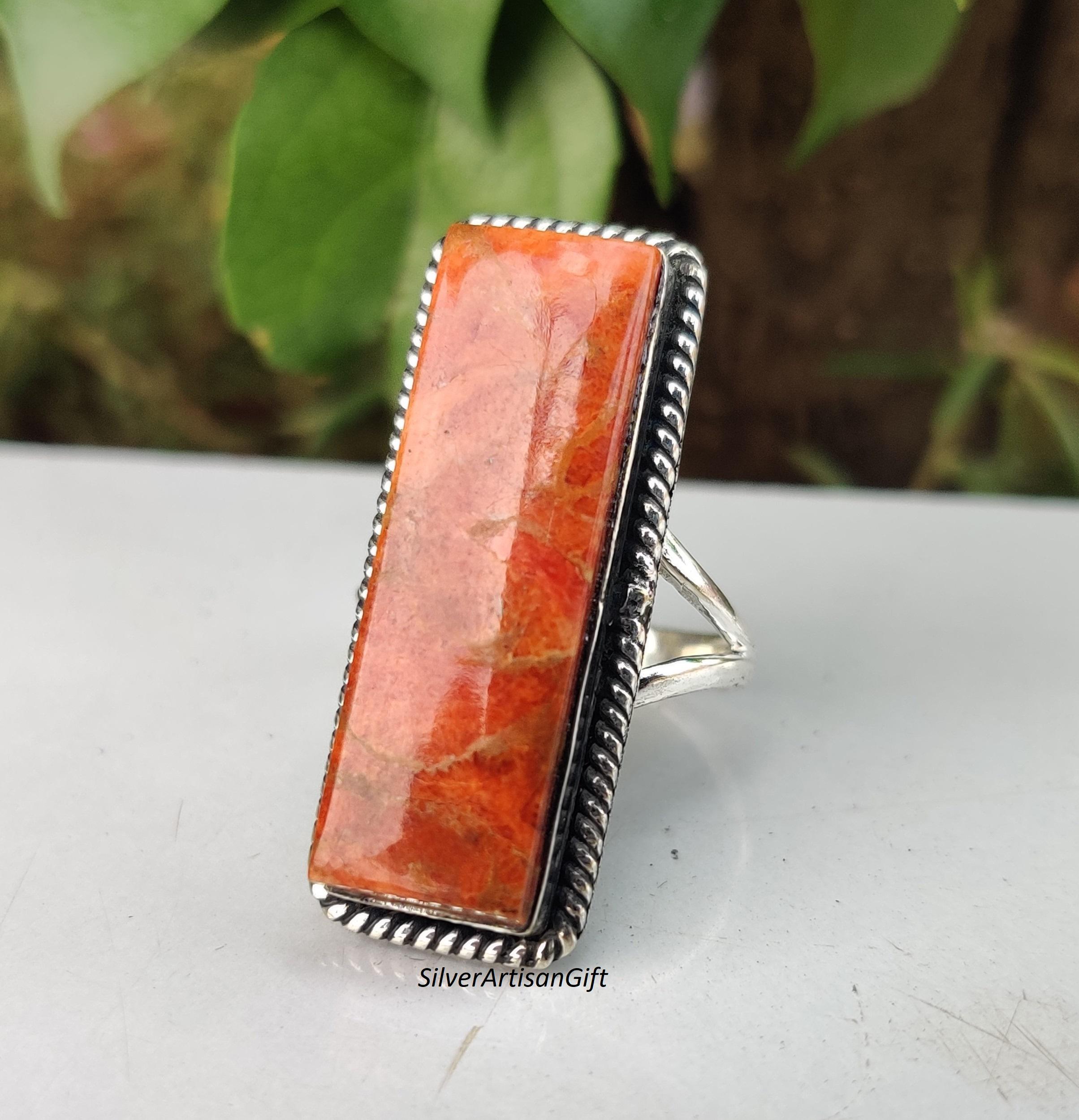Handmade Spiny Oyster Sterling Silver Ring, Navajo Style - Etsy