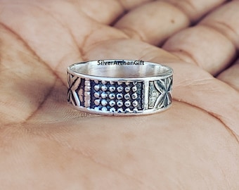 Anillo ancho de plata de ley 925: Joyería de diseño para bodas