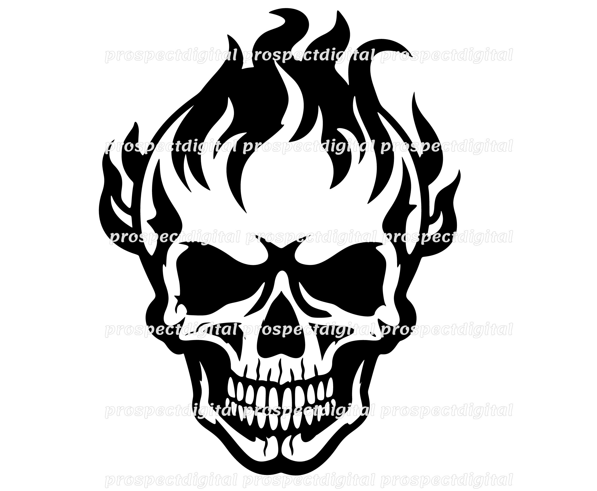 Flaming Skulls SVG Bundle Skull SVG Skull Clipart Flames Etsy