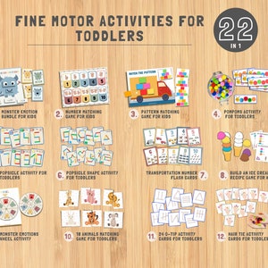 Fine Motor Activities Mega Bundle, Activity For Kids , Activities For Toddlers, Pattern Activity, Popsicle Activity, Dough Mat Activity