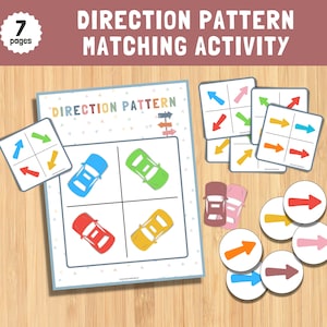 Direction Pattern Activity, Fine Motor Skills, Game for Toddlers, Montessori Printable Activities, Printables for Kids, Homeschool Resources