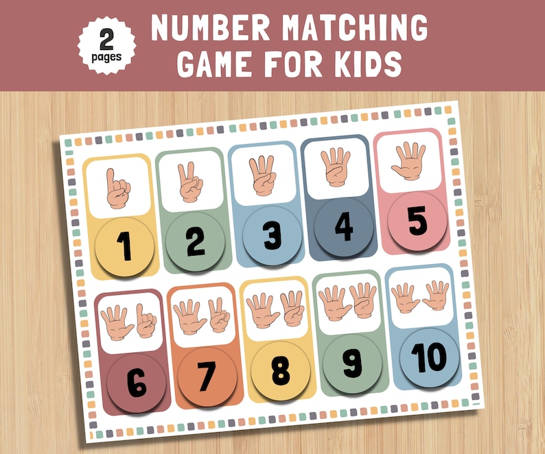 Number Matching Game, Printable Learning Numbers - Etsy