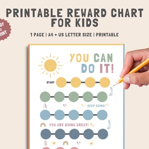 Reward Chart for kids, Printable Rainbow Behaviour Chart, Daily Chore Chart, Kids Routine Sticker Chart, Toddler Reward Chart,