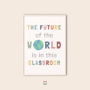 The future of the world is in this classroom poster, Positive Classroom Art, Motivational Poster, Classroom Decor, Nursery educational art