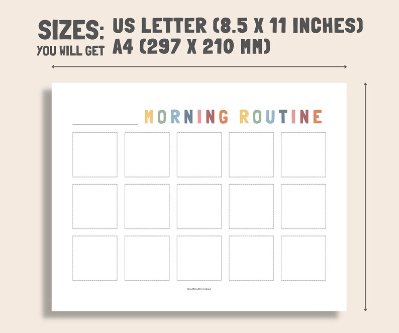 Empty Box Routine Printable Routine Charts With 200 Cards, Morning Afternoon Evening Schedule for ...