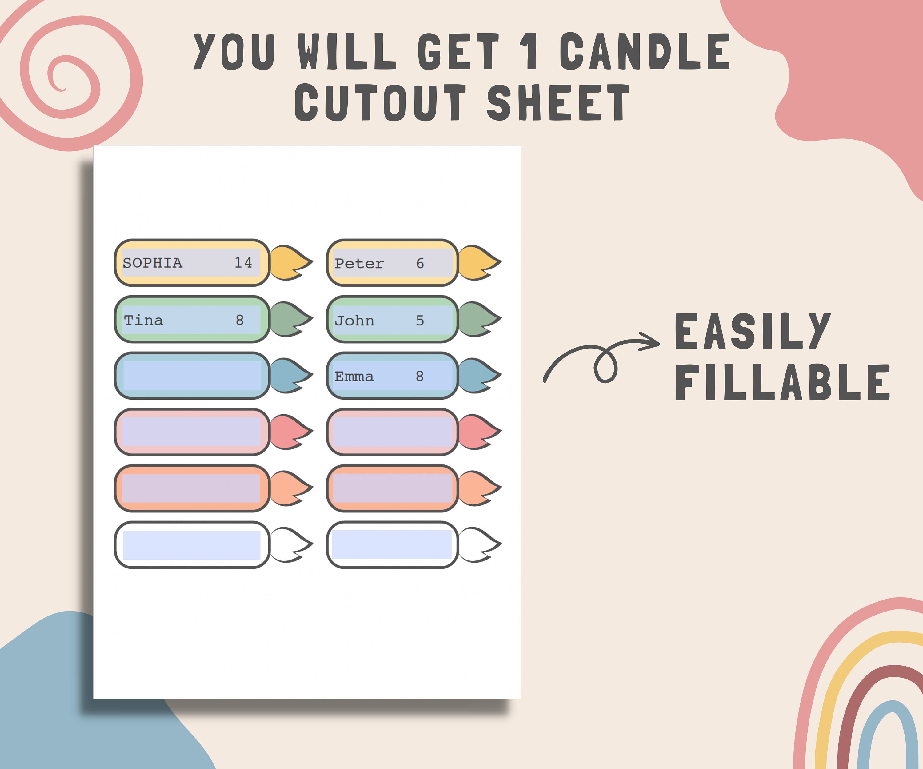Classroom Birthdays Display Printable Fillable Classroom Etsy