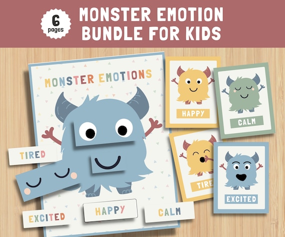 Monster Emotion Printable Activities, Emotion Preschool Printables, Social Emotional Learning, Play Therapy, Early Years
