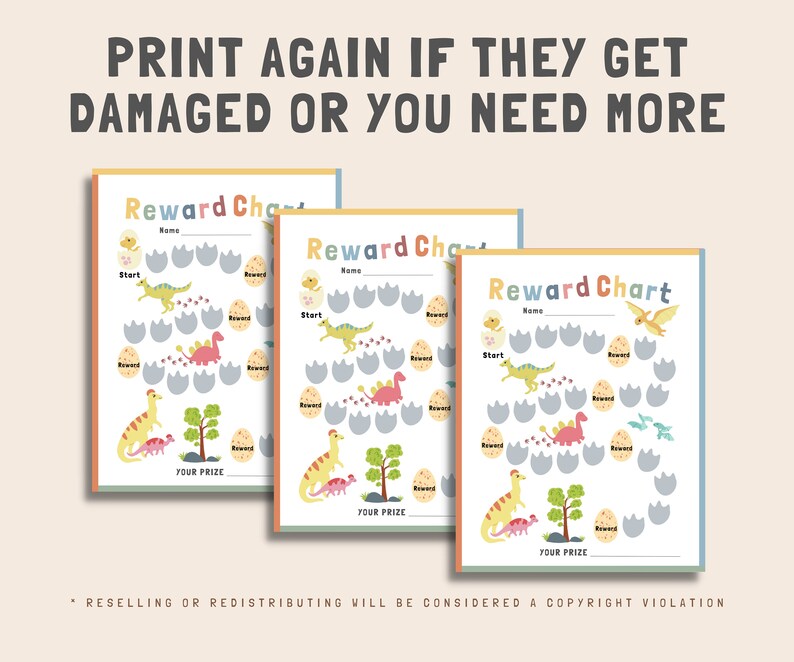 Dino Reward Chart for Kids, Printable Boy Behaviour Chart, Stay in Bed ...