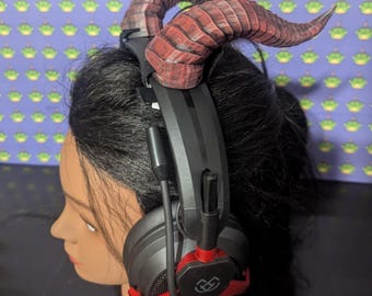 Demon/Dragon Horn Headphone Horns Headset Accessory - More color options found at www.nerdingoutstudio.com