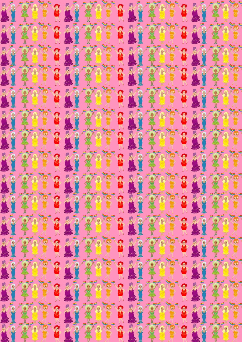 LGBTQ Gift Wrap, Wrapping Paper, Printable Wrapping Paper, Gay, Drag ...