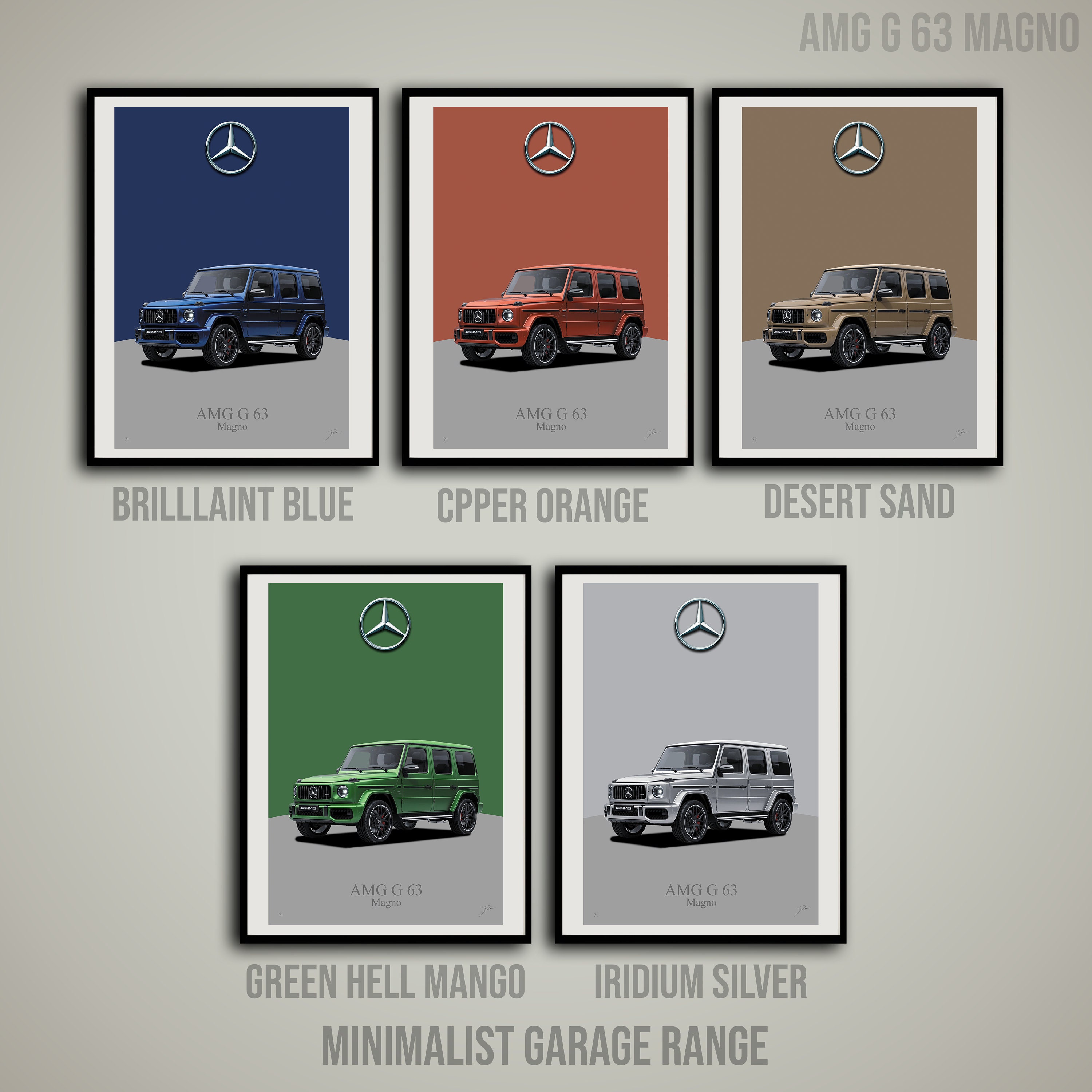 Mercedes AMG GT - Wall Art Print - Minimalist Garage Range Front View ...