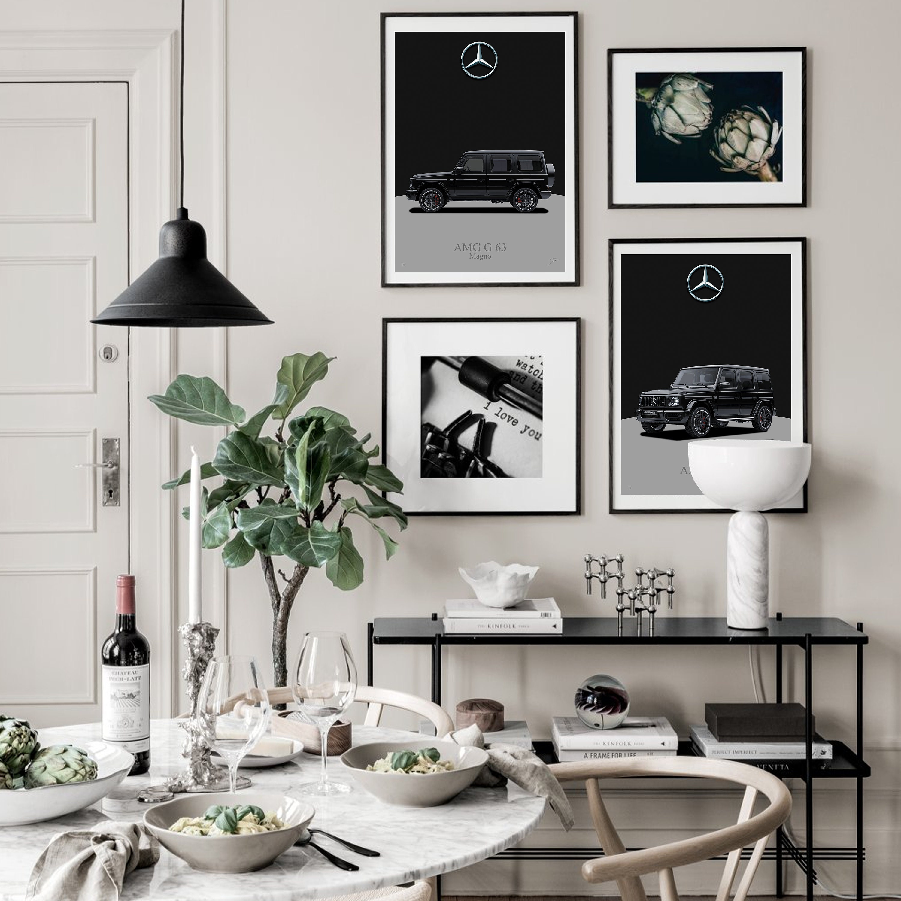 Mercedes AMG GT - Wall Art Print - Minimalist Garage Range Front View ...
