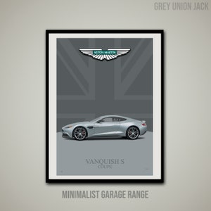 Aston Martin Vanquish S Coupe - Wall Art Print - Minimalist Garage Range