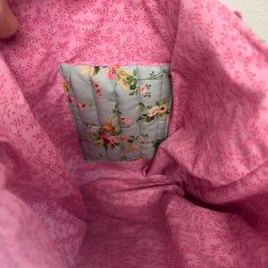 Handmade Quilted Tote Bag and Makeup/accessory Pouch Set –  Floral Print