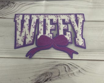 Chenille “WIFEY” 11 inch Patch – Iron On or Sew On