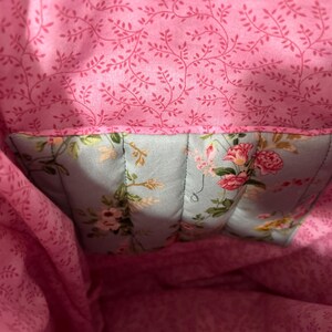 Handmade Quilted Tote Bag and Makeup/accessory Pouch Set –  Floral Print