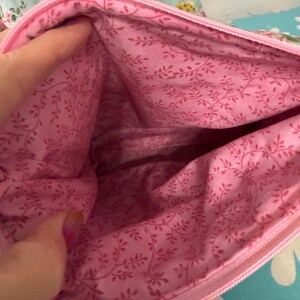 Handmade Quilted Tote Bag and Makeup/accessory Pouch Set –  Floral Print